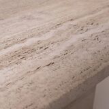 Postmodern travertine stone coffe table, Italy, 1980s