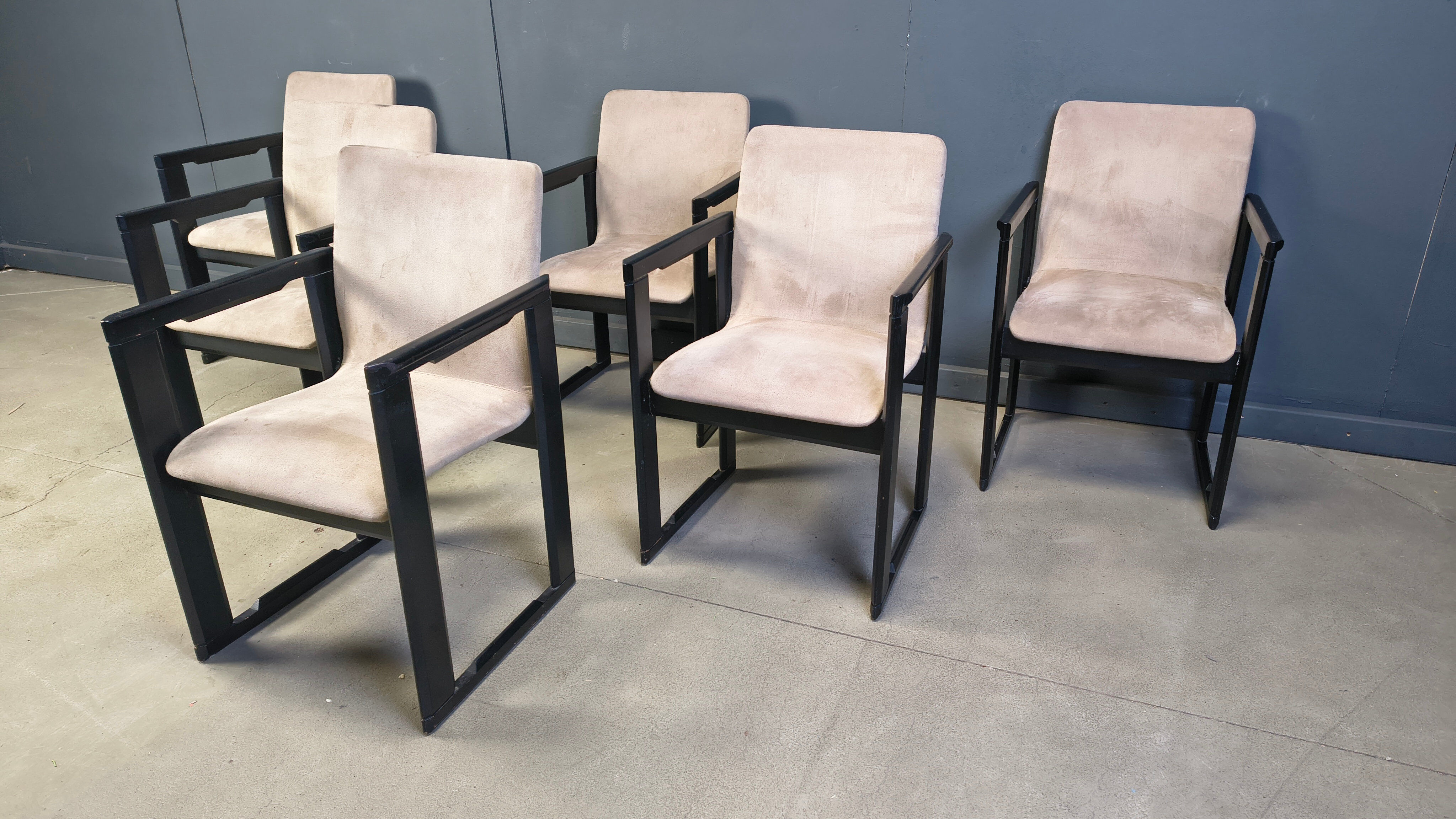 Set of 6 vintage dining chairs attributed to Tobia Scarpa, 1970s