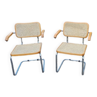 Cane armchairs