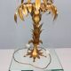 Hollywood regency Hans Kogl palm tree table lamp metal gold gilt 1970