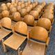 Series lot of 40 vintage stackable chairs in beech lubke year 1970