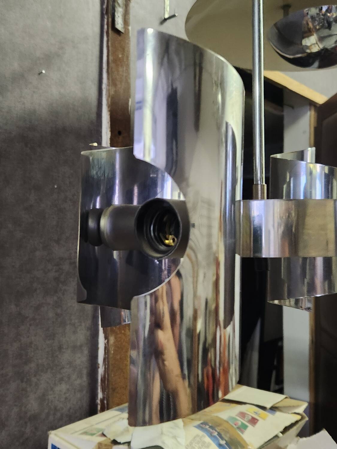 Vintage ceiling light with 4 lights, space age design.