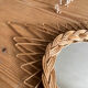 Vintage rattan mirror in star/diamond shape