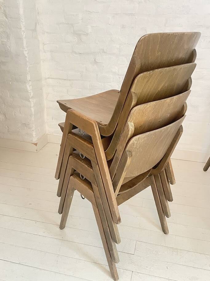 Thonet - Ensemble de chaises de salle à manger (6 pièces) - Contreplaqué de hêtre teinté