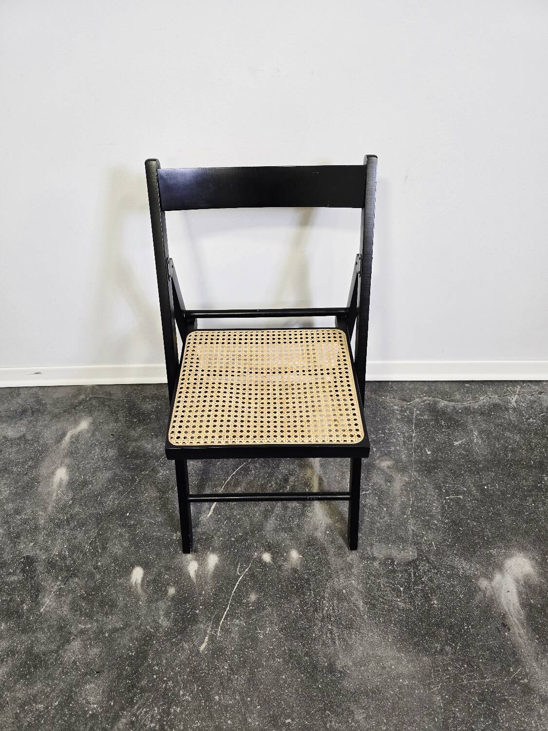 Chaise pliante noire des années 90