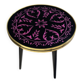 Petite table de plante en verre rond des années 1960