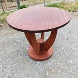 Pedestal table art deco round wood coffee table