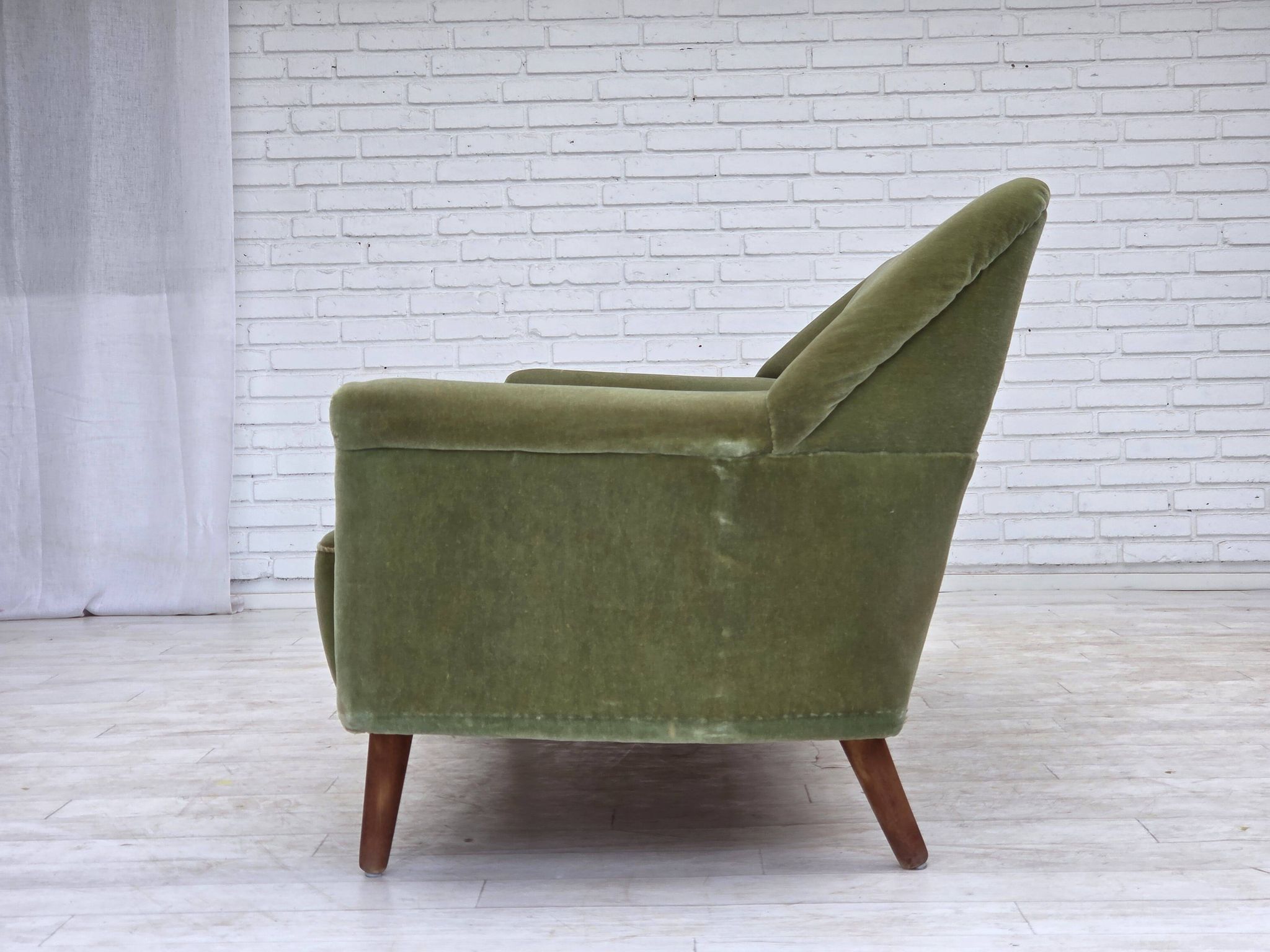 1970s, Danish by Kurt Østervig, 3-seater sofa, furniture velour, teak wood.