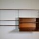 Mid Century String Shelving Unit in Teak with Secretary Cabinet, 1960s