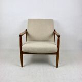 Beige Boucle armchair GFM-64 attributed to Edmund Homa, 1970s