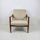 Beige Boucle armchair GFM-64 attributed to Edmund Homa, 1970s