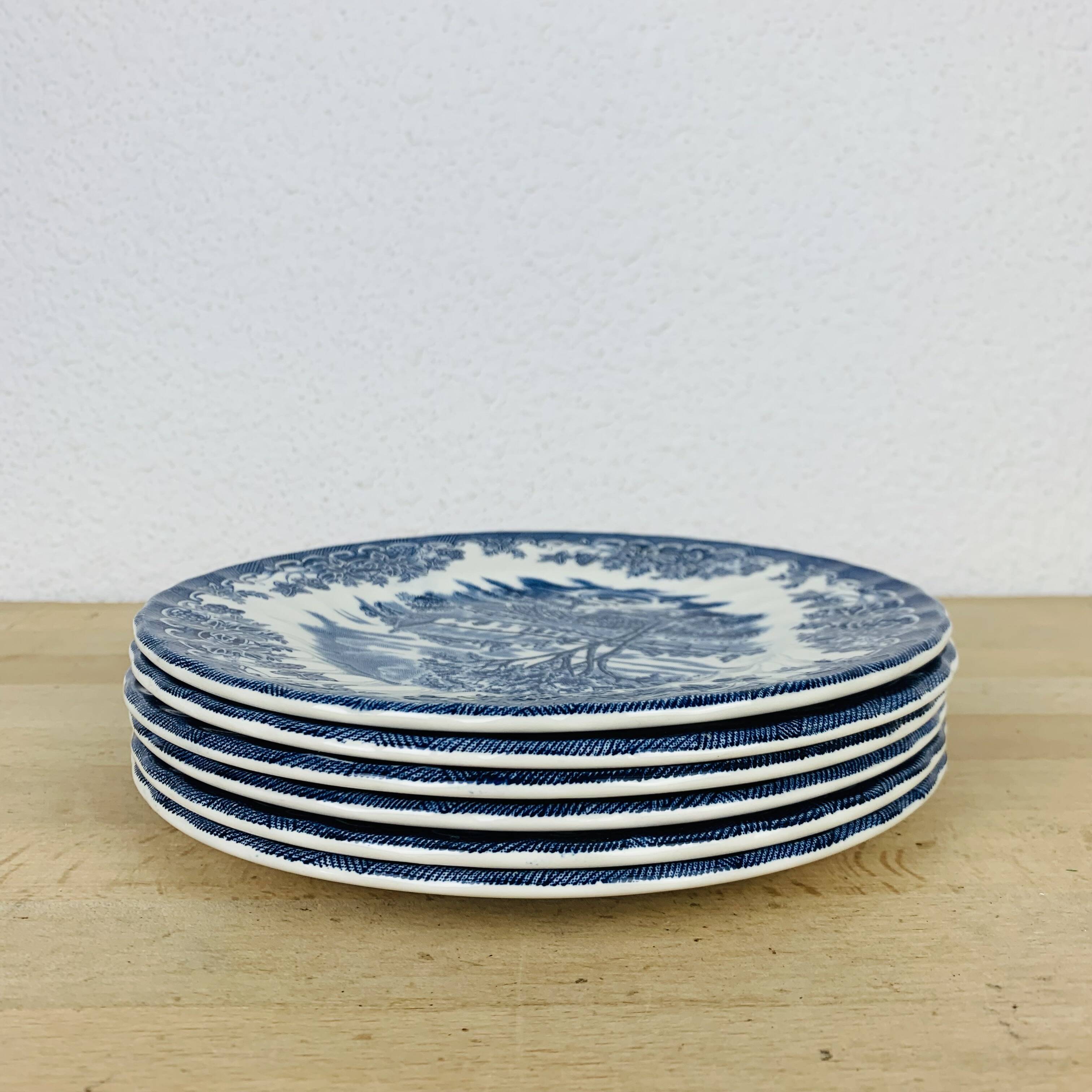 6 Myott Meakin English ironstone dessert plates