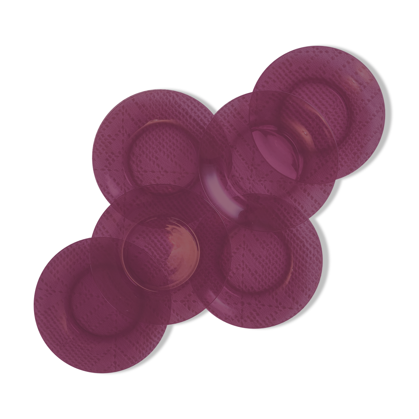 Set of 6 vereco dessert plates
