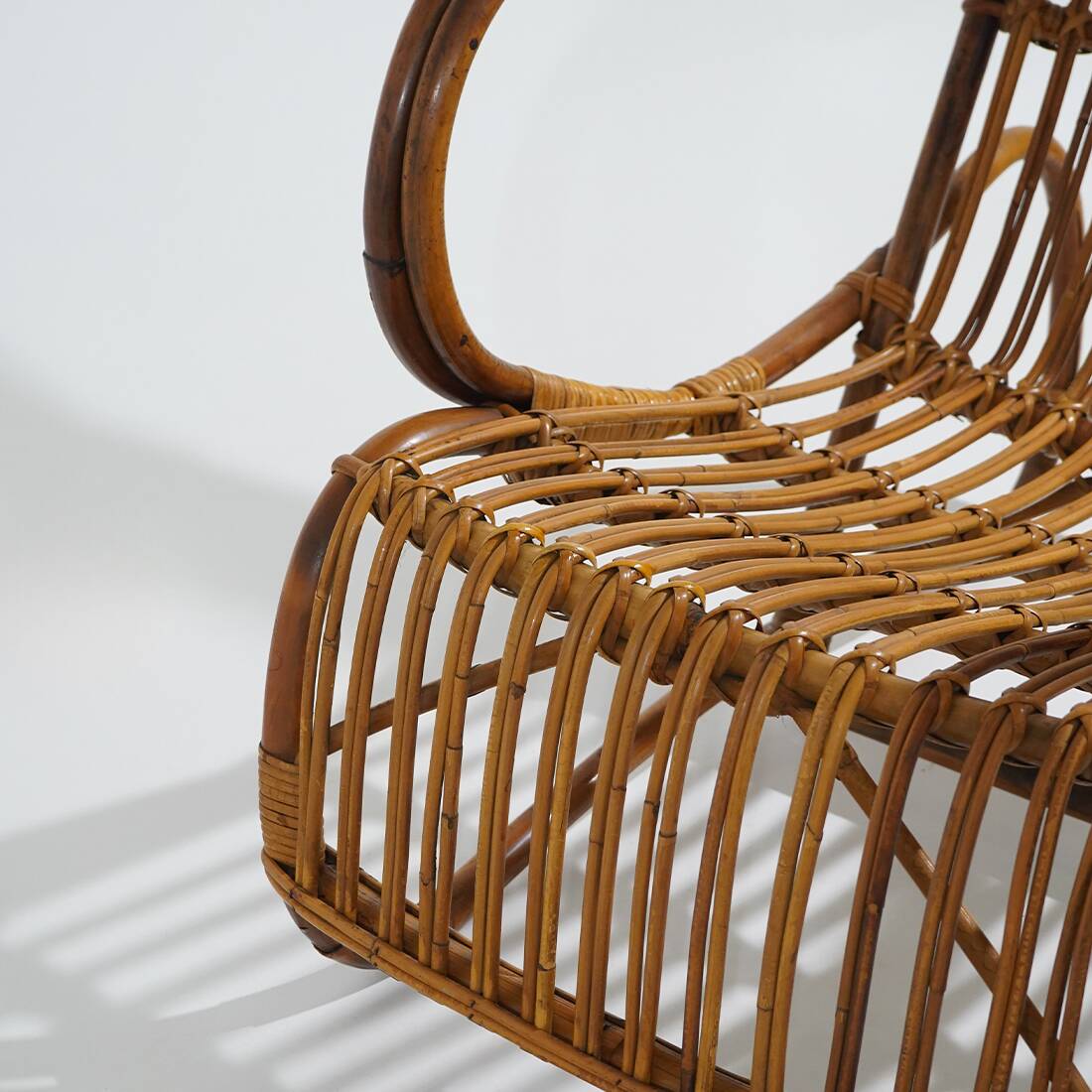 Fauteuil en rotin, années 1950