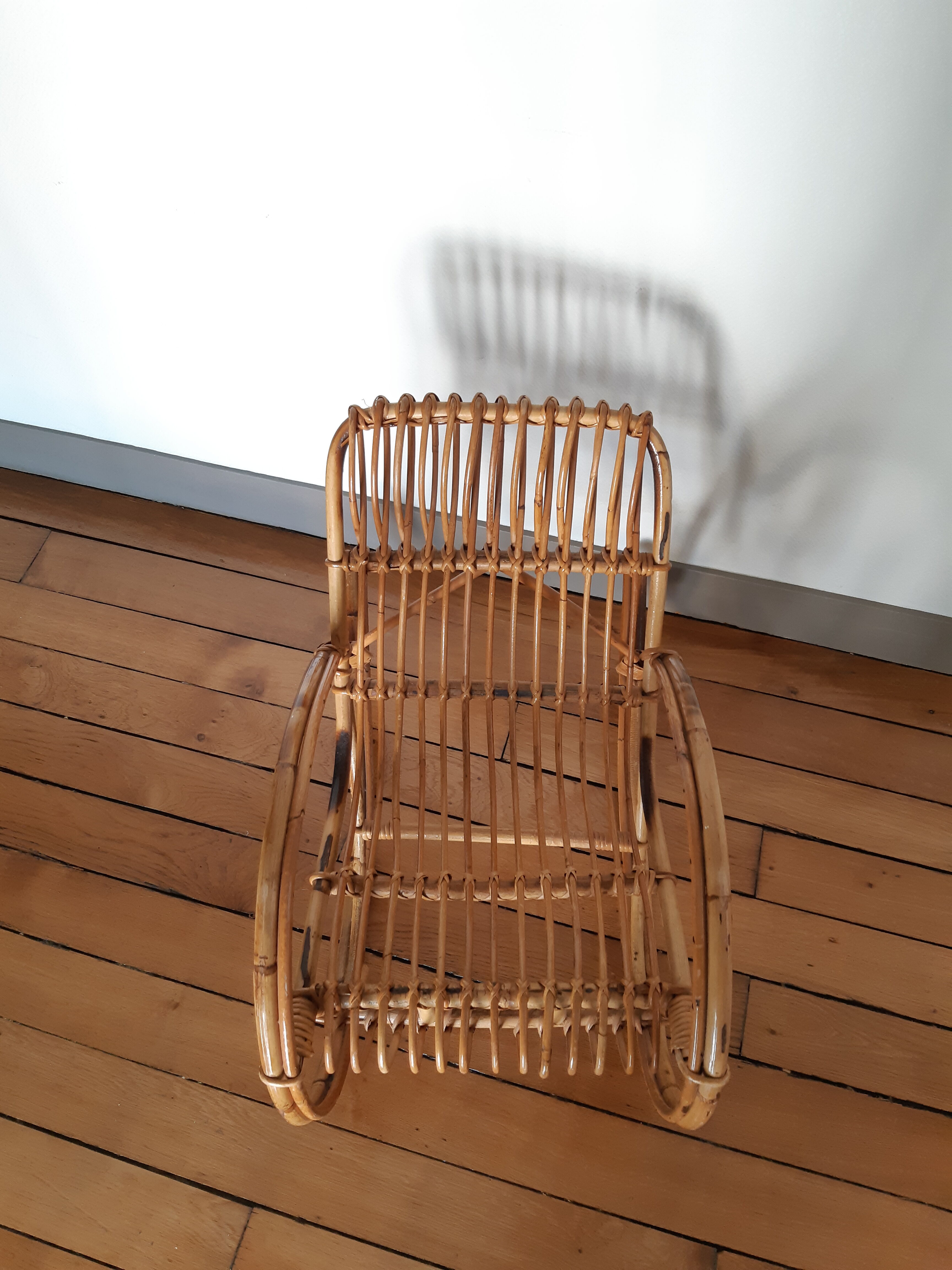 Child rocking chair in rattan