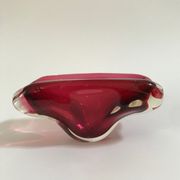 Murano pink lined glass ashtray, 1960