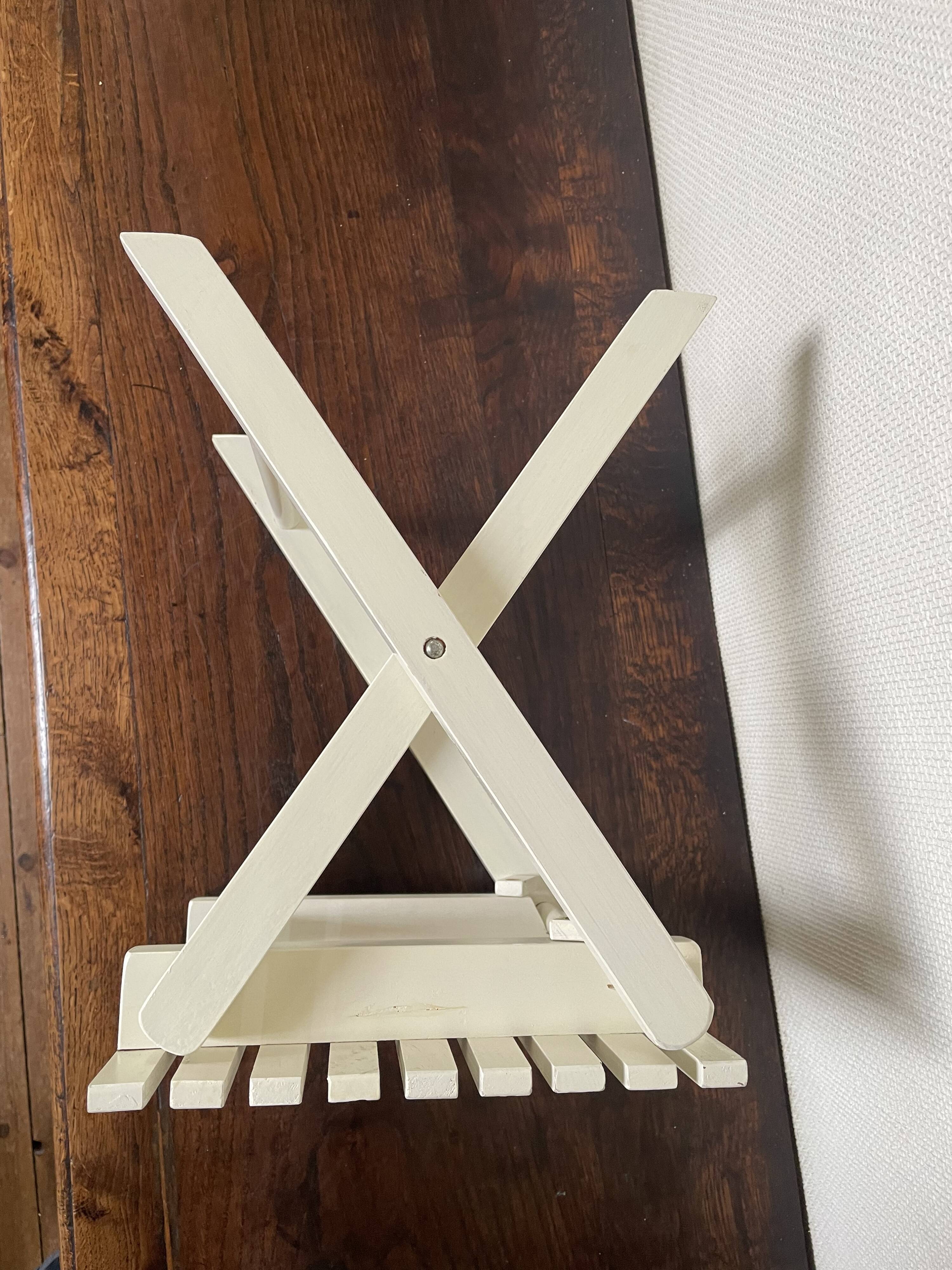 Tabouret de pêche à lattes vintage