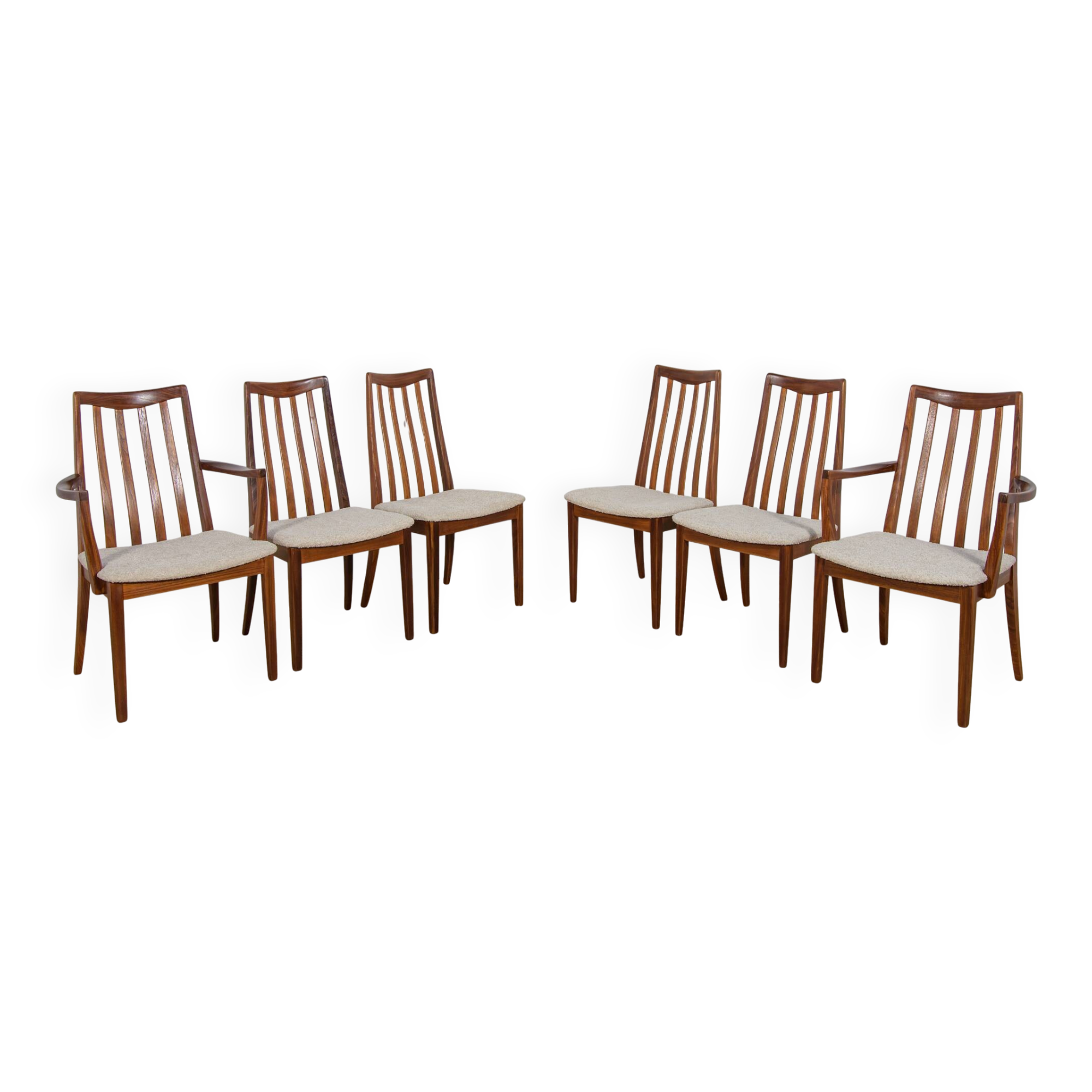 Mid-Century Teak and Fabric Dining Chairs by Leslie Dandy for G-Plan, Unite