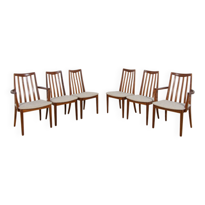 Chaises de salle à manger en teck et tissu du milieu du siècle par Leslie Dandy pour G-Plan, Unite
