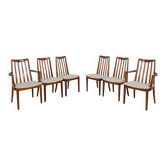 Chaises de salle à manger en teck et tissu du milieu du siècle par Leslie Dandy pour G-Plan, Unite