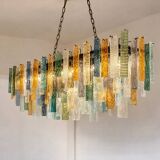 Luxury Italian Rectangular Listelli Murano Glass Chandelier – By Simoeng