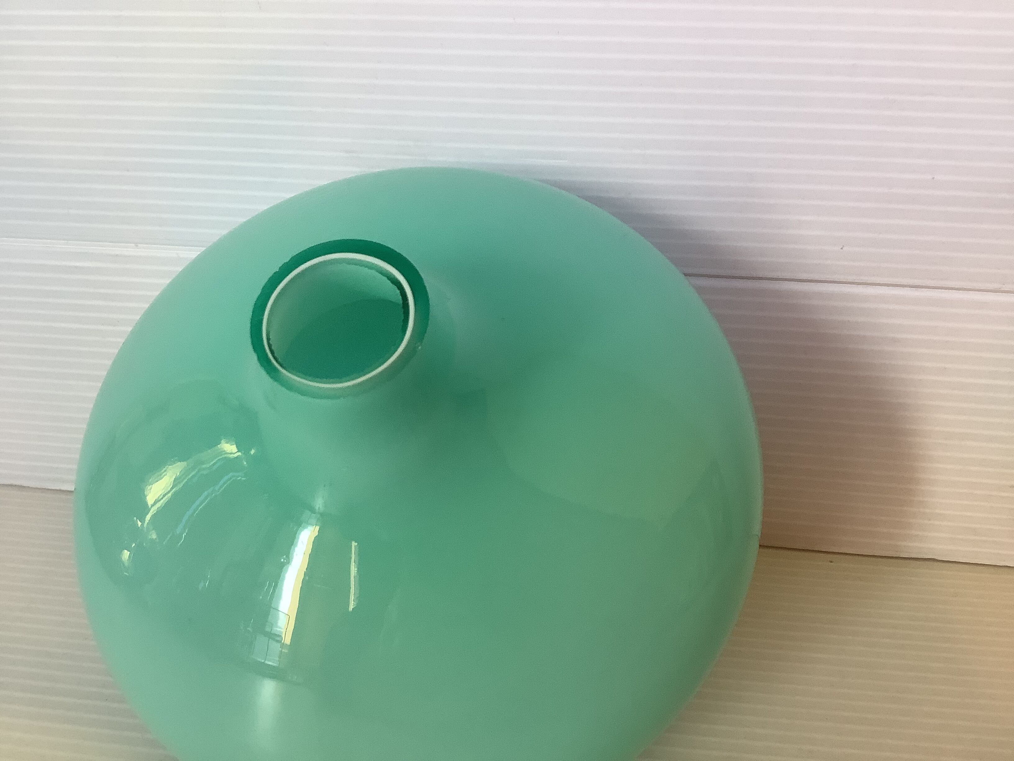 Mint green glass paste ball vase