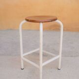 Vintage metal and wood workshop stool