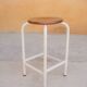 Vintage metal and wood workshop stool