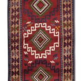 Red wool tribal runner rug long handmade oriental wool carpet rug 61x190cm