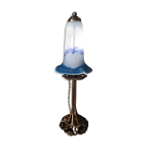lampe bronze art nouveau tulipe pate de verre signé lumieres de la ville 40