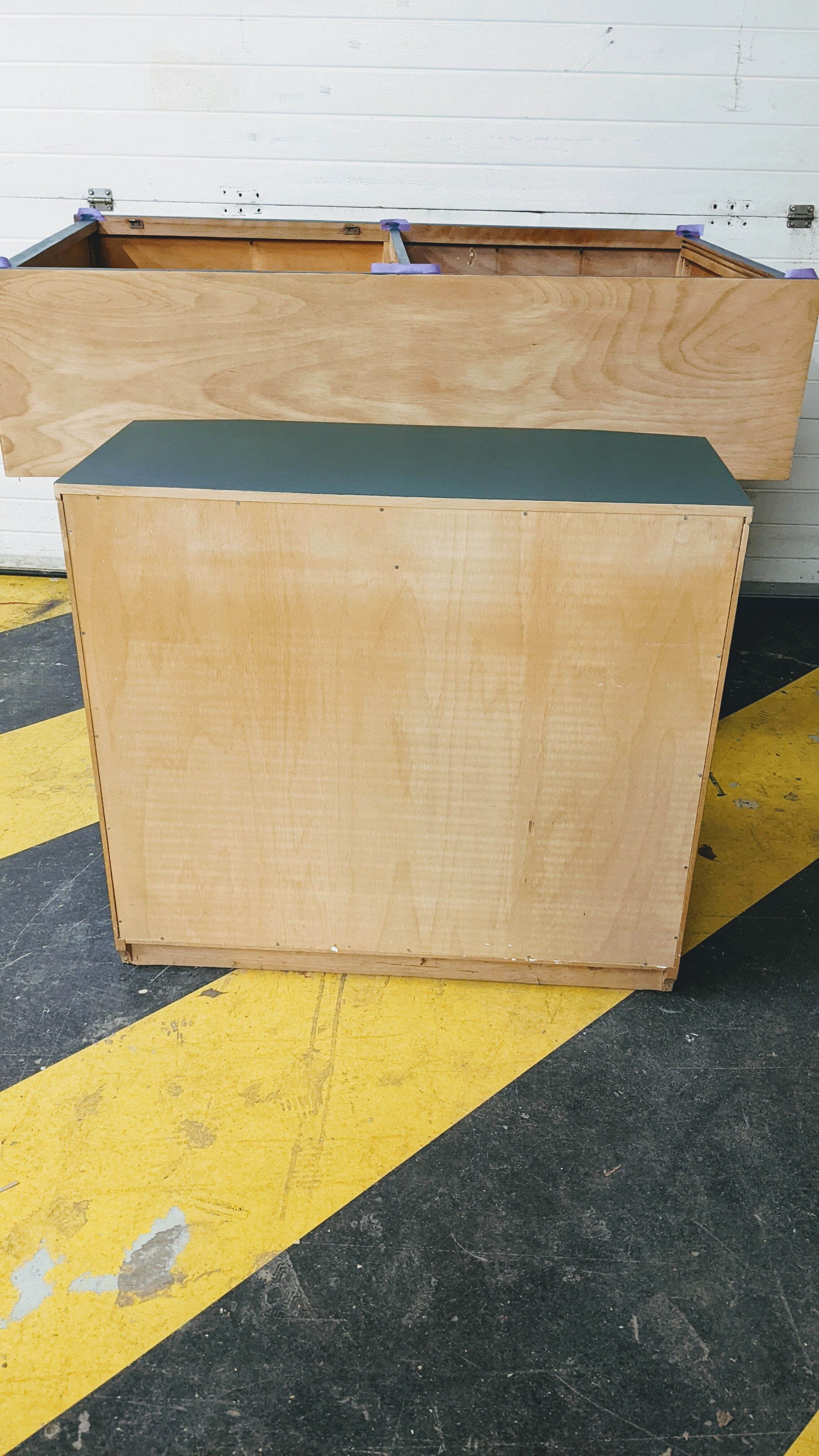 Vintage wooden & green sideboard
