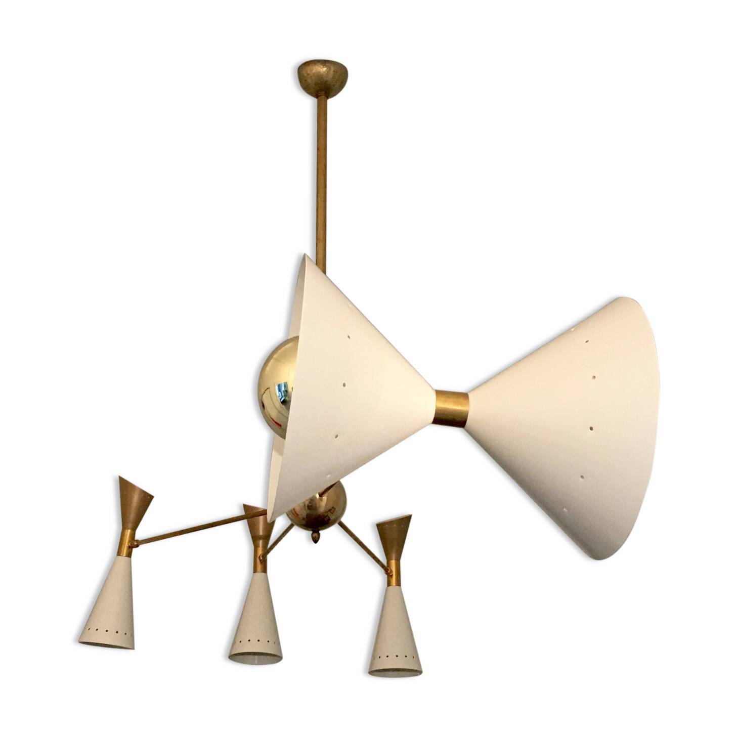 Mid-century italian asymmetrical ceiling lamp