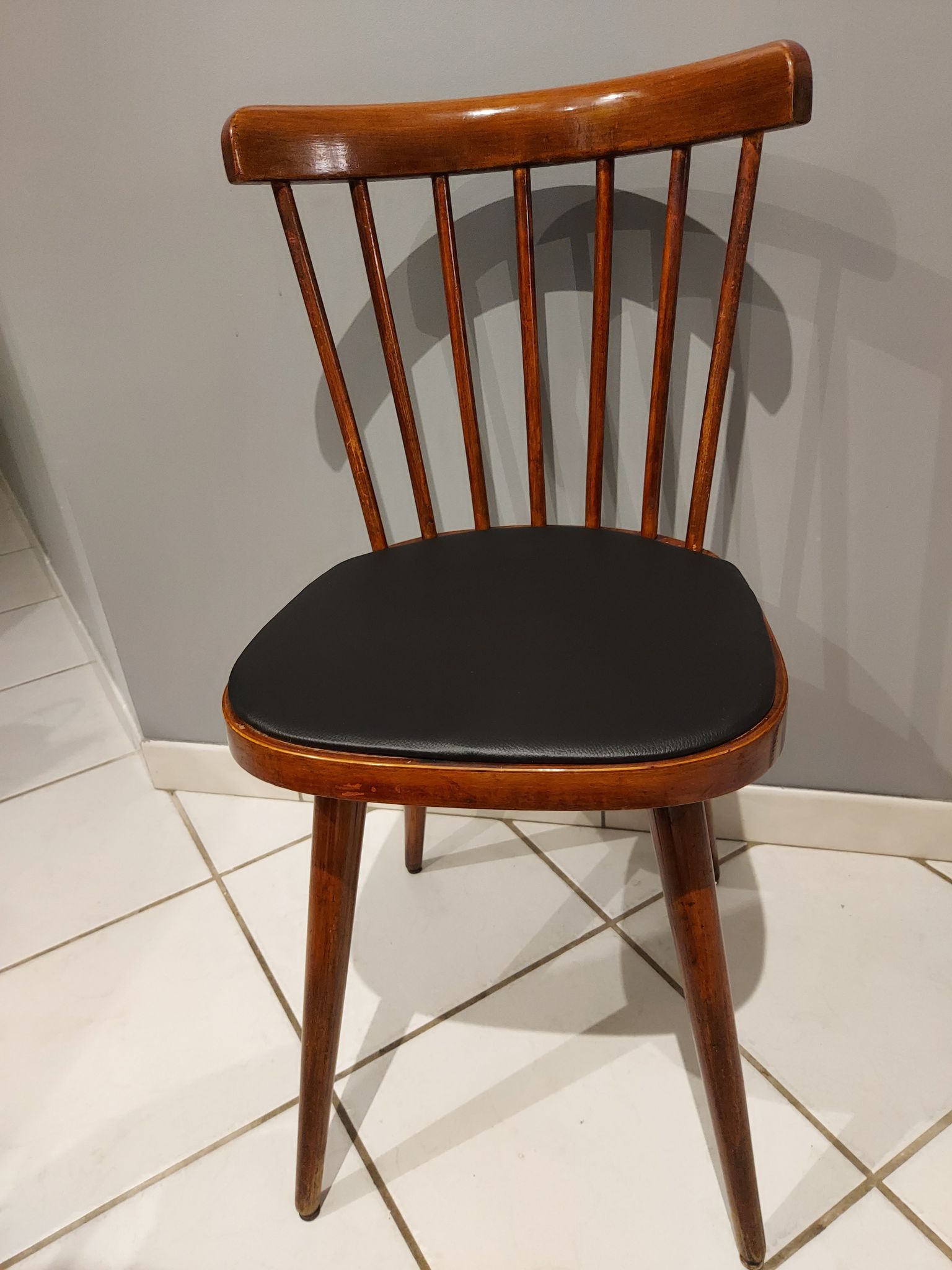Set of 4 chairs of Bistrot Baumann model 740V, 1960