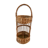 Wicker rattan bottle holder 50s-60s