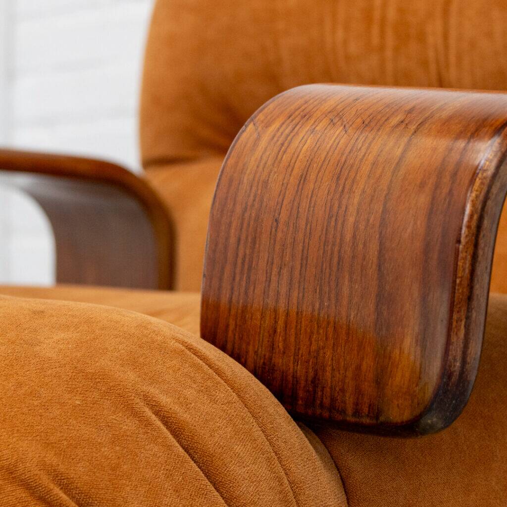 Italian Armchair Chenille 1970s