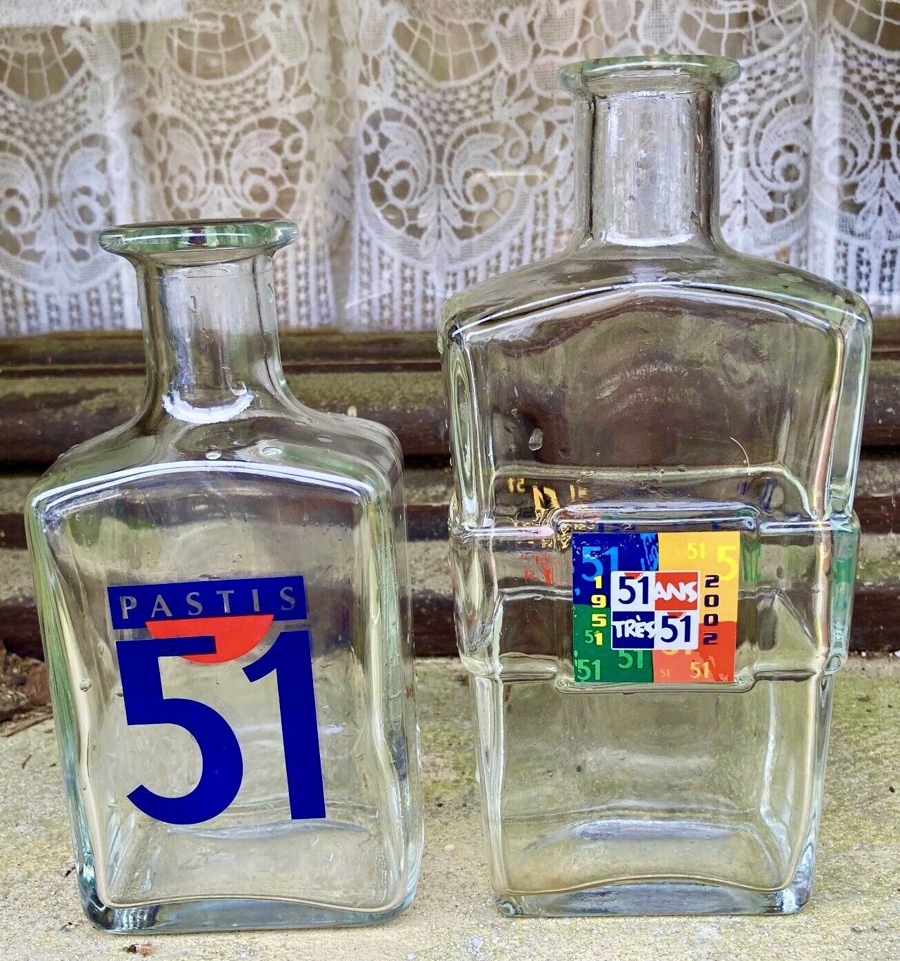 set of 2 old advertising decanters Pastis 51