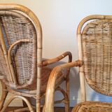 Lot of two light rattan chairs