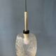 Transparent glass pendant with pattern, mid-century style