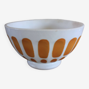 Sarreguemines orange footed bowl from the 70s