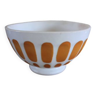 Sarreguemines orange footed bowl from the 70s