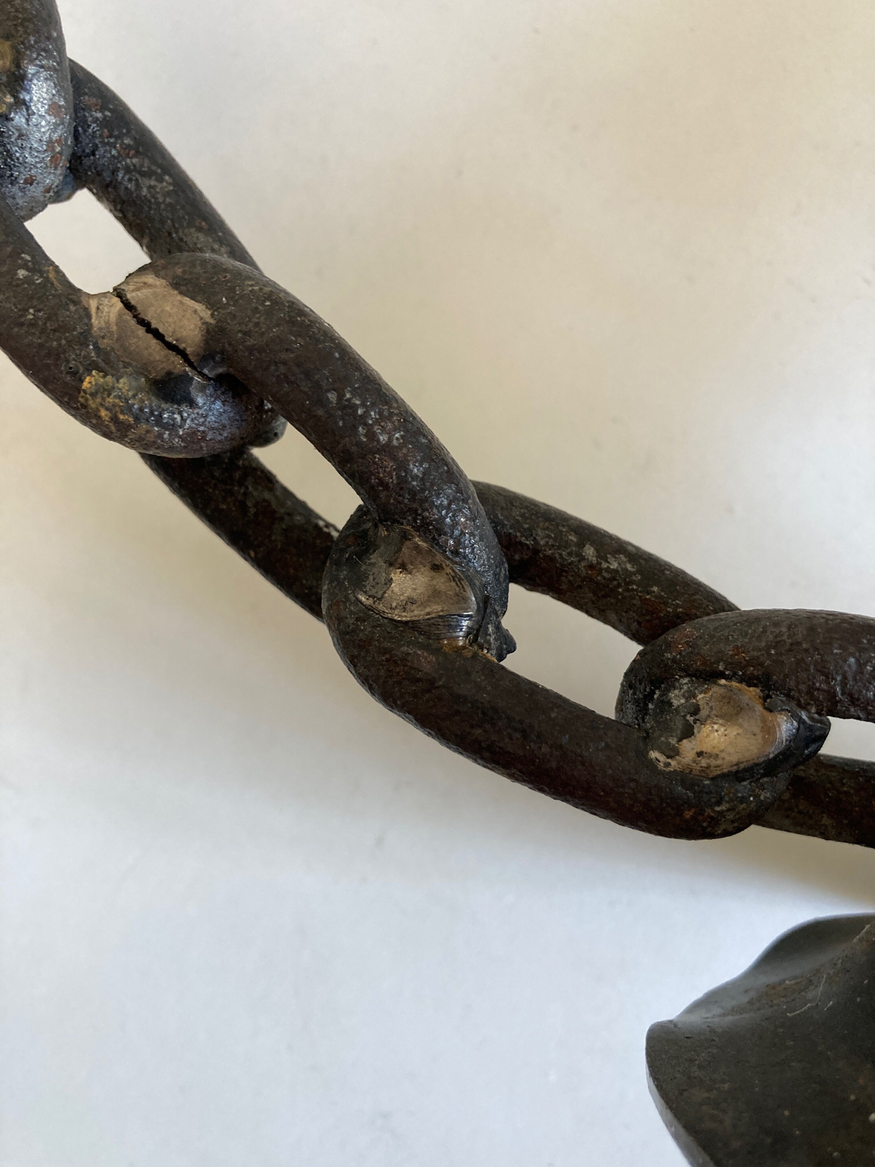 Brutalist beaten iron chain bougeoir 1970
