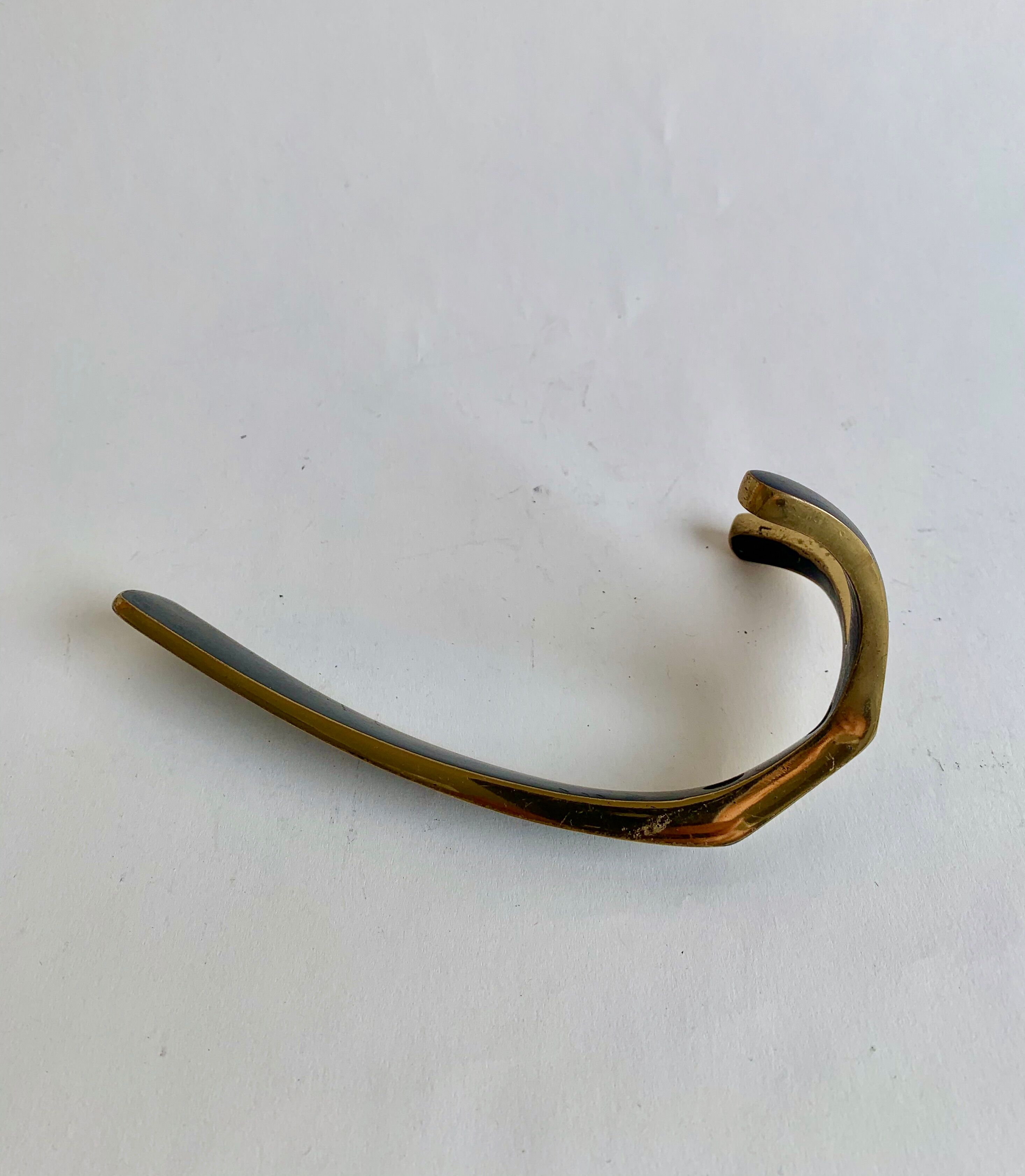 Brass wall coat hooks from Herta Baller, set of 5