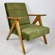 Fauteuil vintage vert olive modèle B-310, années 1970