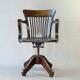 American office armchair with screws, solid oak, 1925/1930