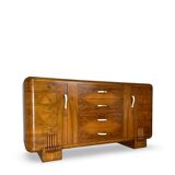 Buffet en noyer Art déco italien, de grande qualité.