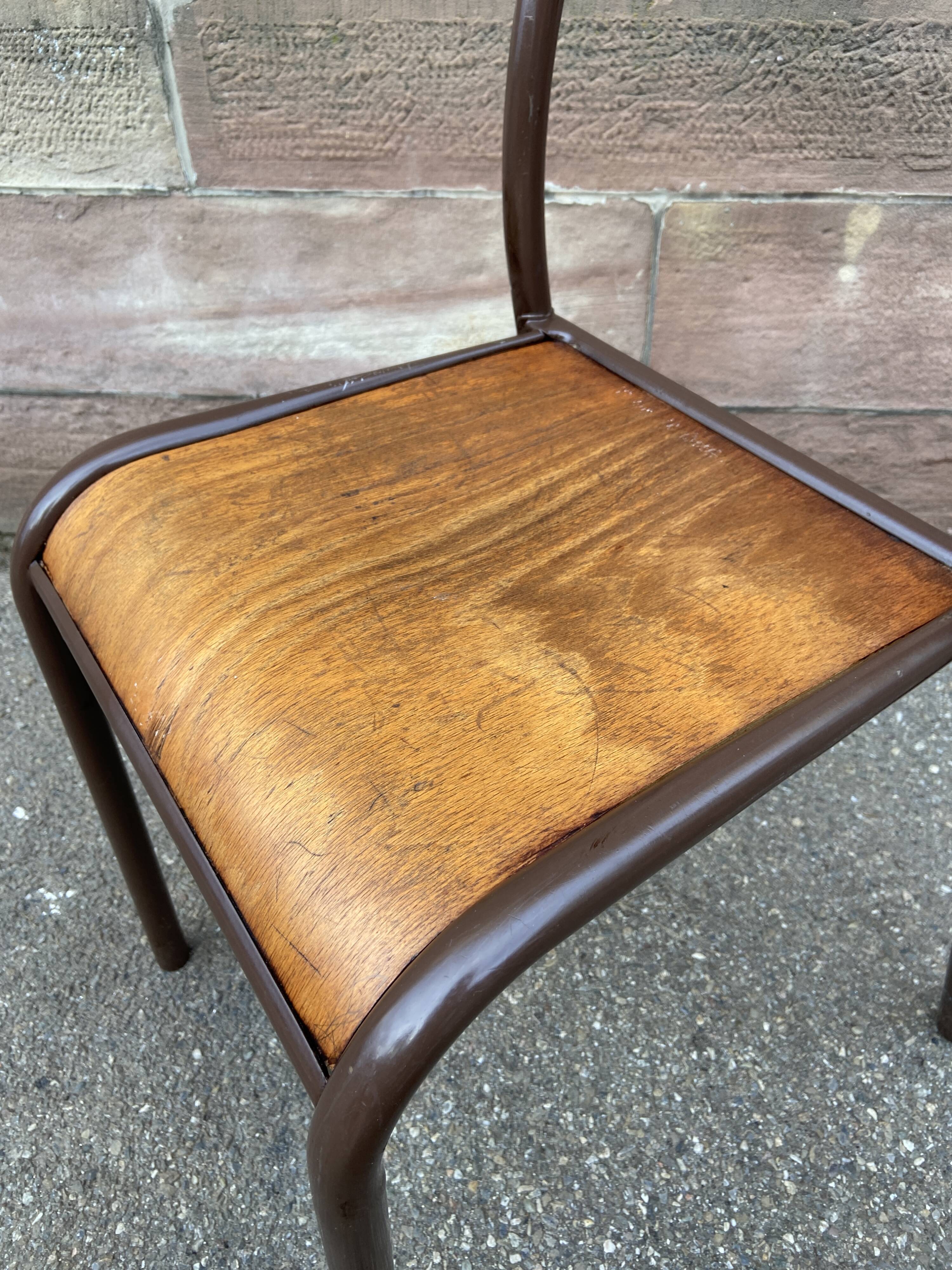 Set of 6 industrial school chairs vintage school communities