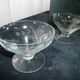 Set of 6 low glass champagne glasses ground decoration. 50s