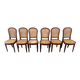 Six Chaises cannées en acajou , Art Décoratif, XX Siècle