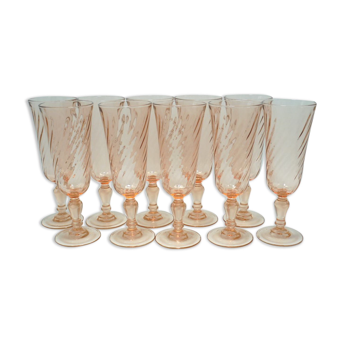 Set de 10 flûtes “rosaline”