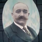 Old photo, large oval portrait 1936